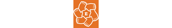 Logo of the letter E surrounded by a ring of interlocked hands